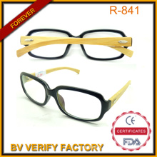 R-841 Large Frame Readglasses with Bamboo Arms Wood Women